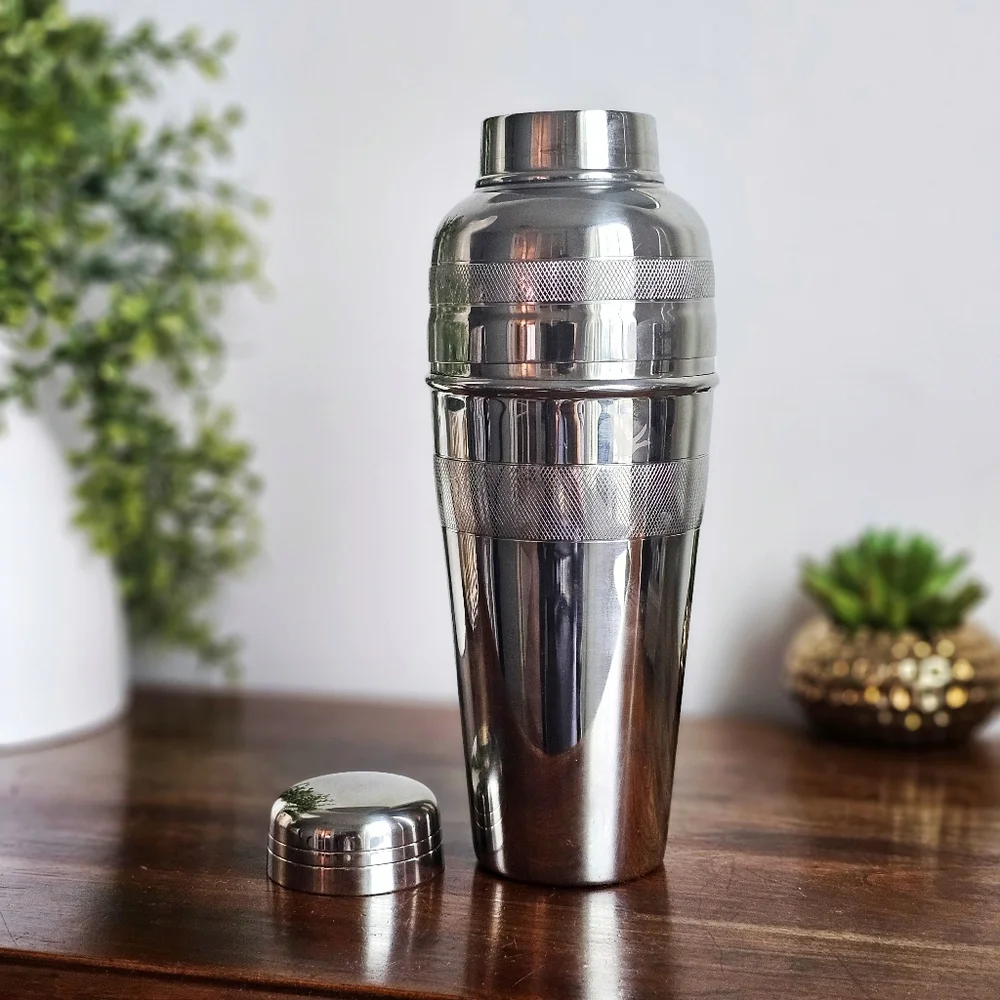 Grey Goose Vodka Stainless Steel Cocktail Shaker & Martini Glass Set Barware